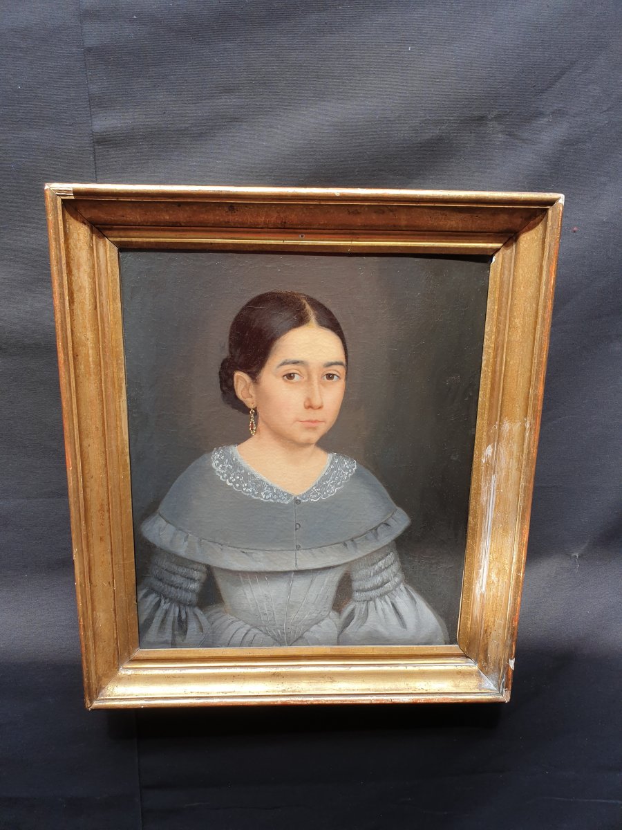 Hst Portrait Of Young Woman End XIX Eme-photo-2