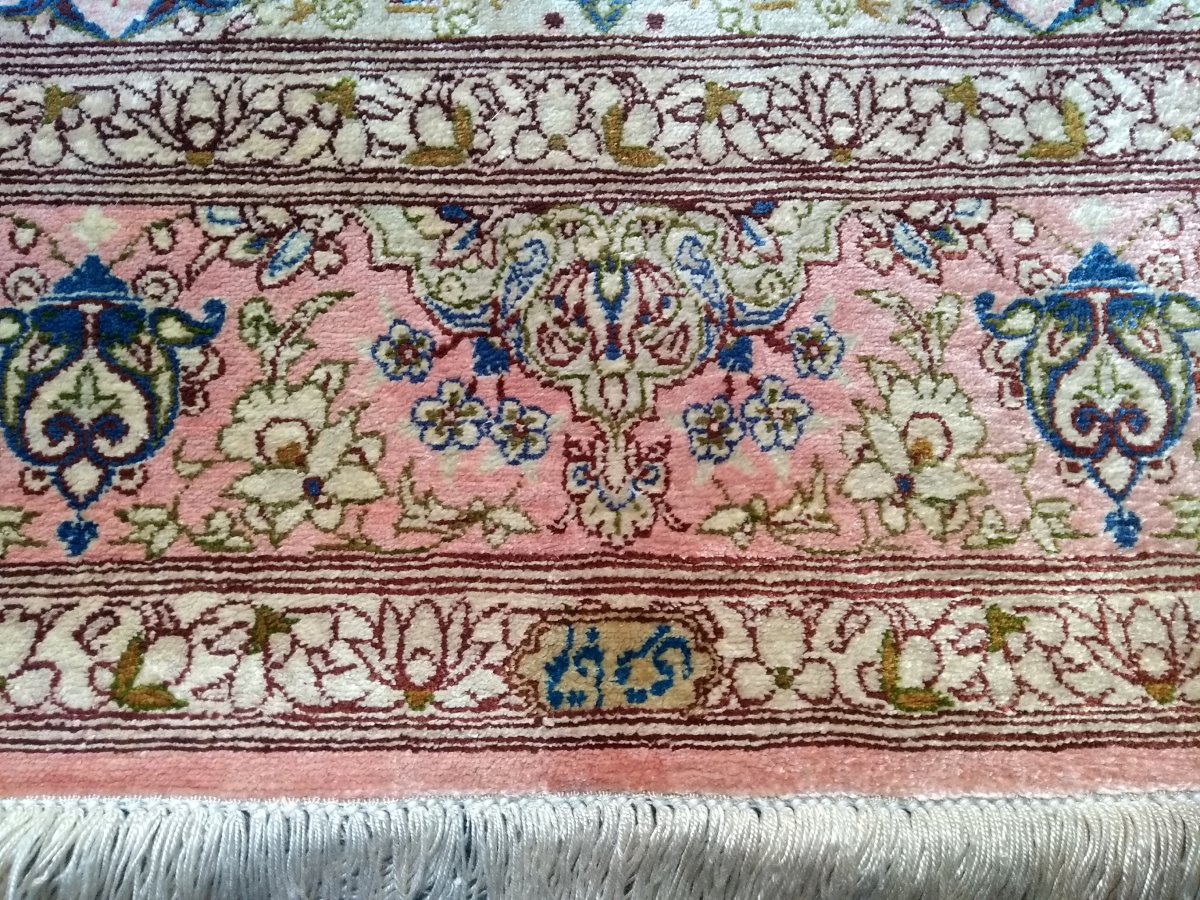 Ghoum Rug Silk Iran Pink And Ivory-photo-3