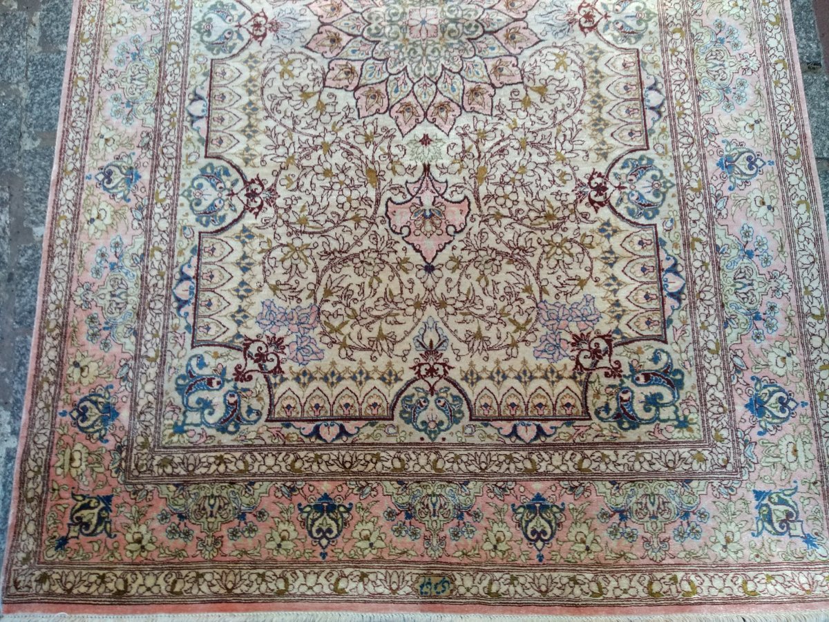 Ghoum Rug Silk Iran Pink And Ivory-photo-4