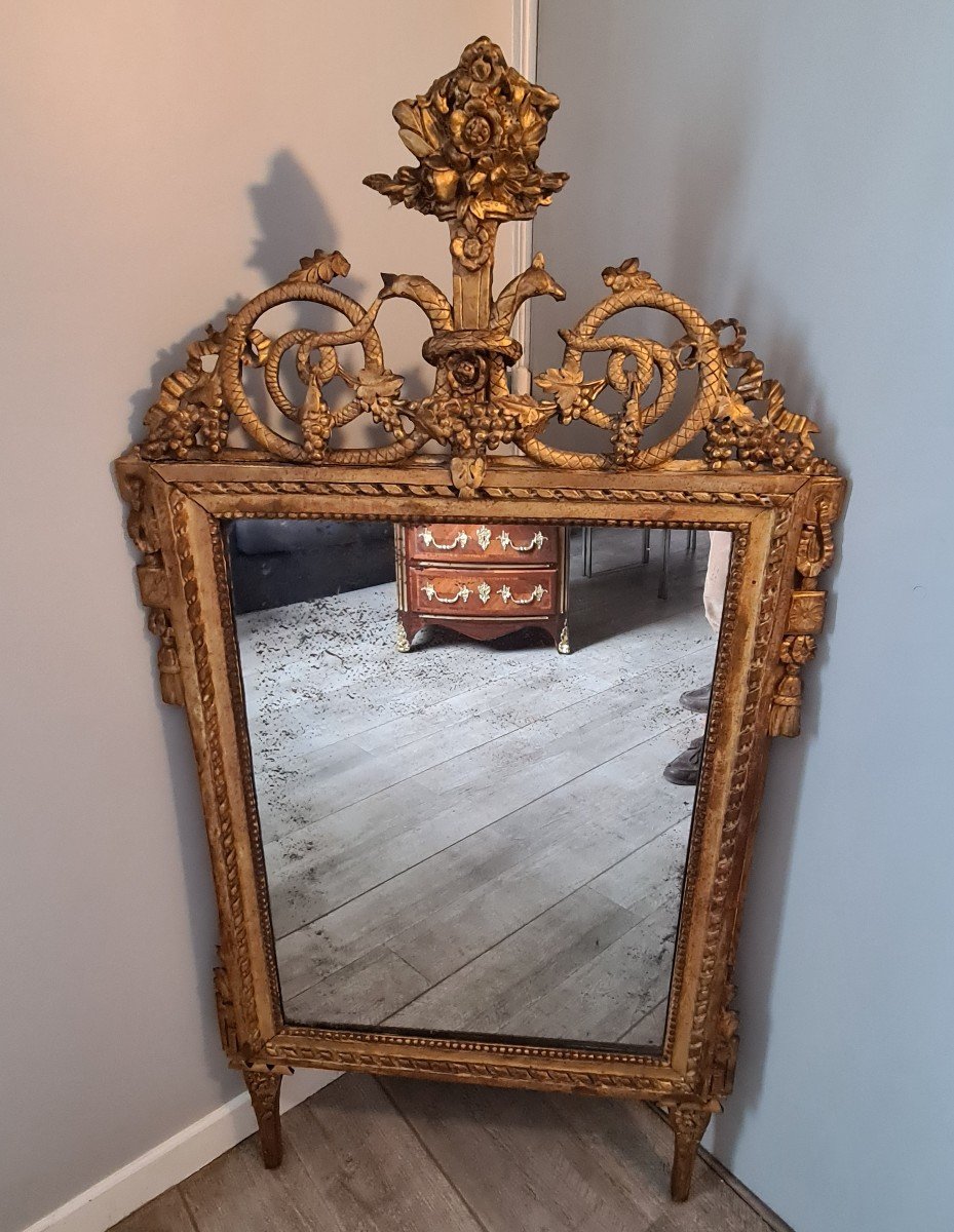 Miroir Bois Doré XVIII Eme