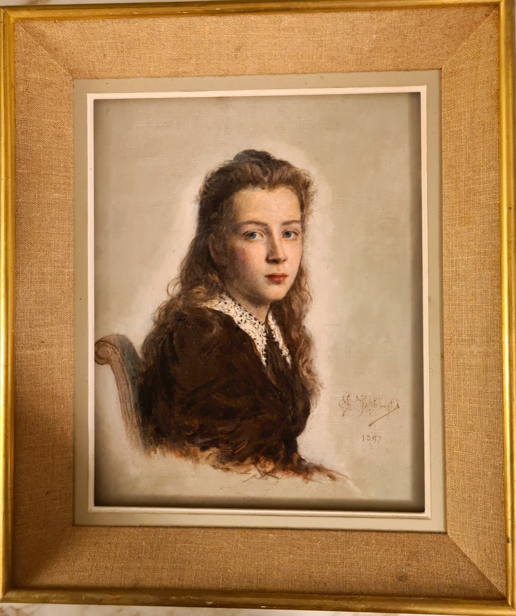 Hst De Charles Jalabert 1897 Portrait de jeune fille 