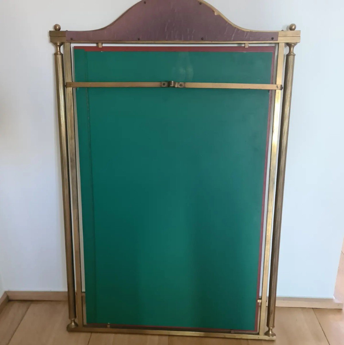 Neo-classical Brass Mirror 1940's-photo-3
