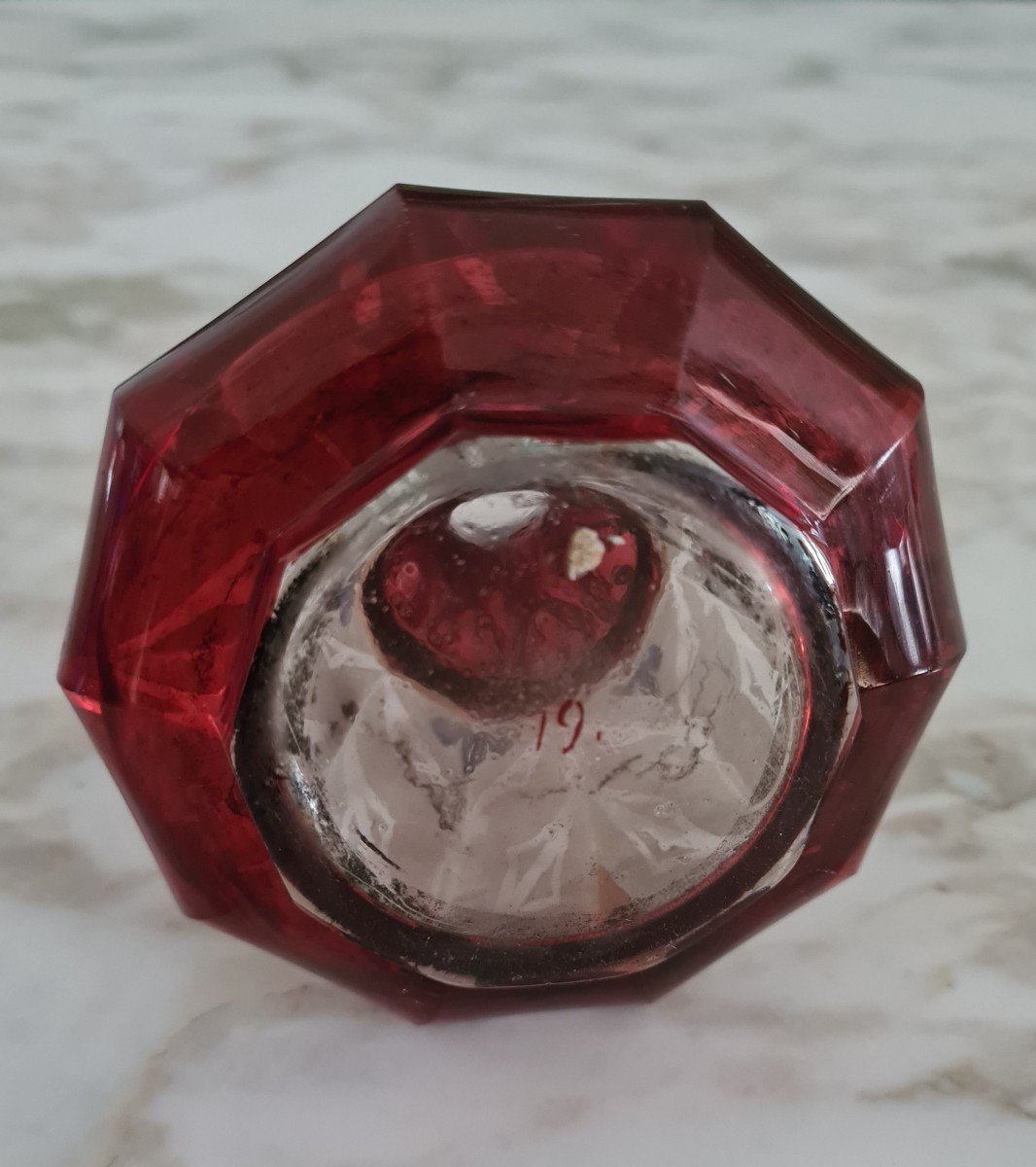 Vase Néo Gothique Cristal Rouge XIX Eme-photo-3