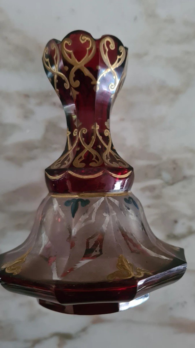 Vase Néo Gothique Cristal Rouge XIX Eme-photo-4