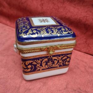 Le Tallec Porcelain Box In Sevres Blue And Gold