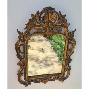 Miroir Régence en bois doré XVIII eme