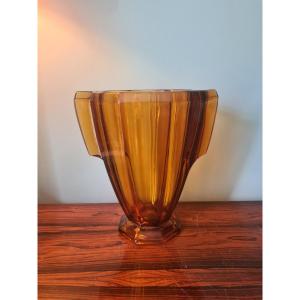Czech Amber-colored Vase 1930