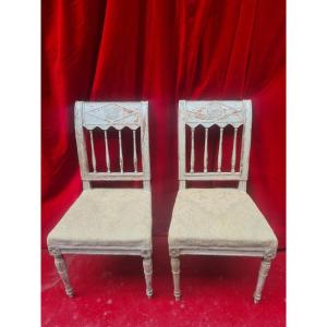 Paire de chaises Directoire patine d'origine