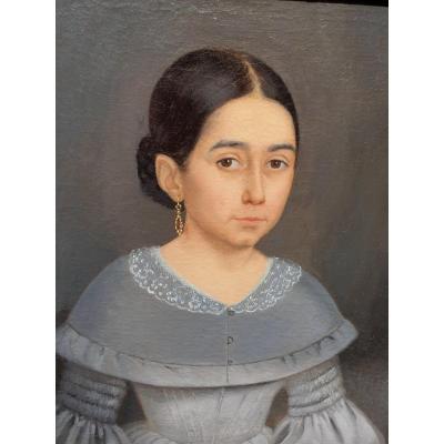 Hst Portrait Of Young Woman End XIX Eme