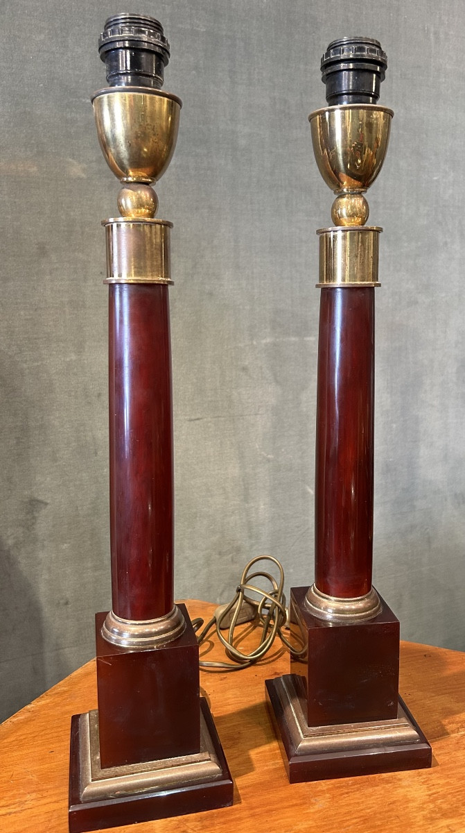 Pair Of Column Lamps