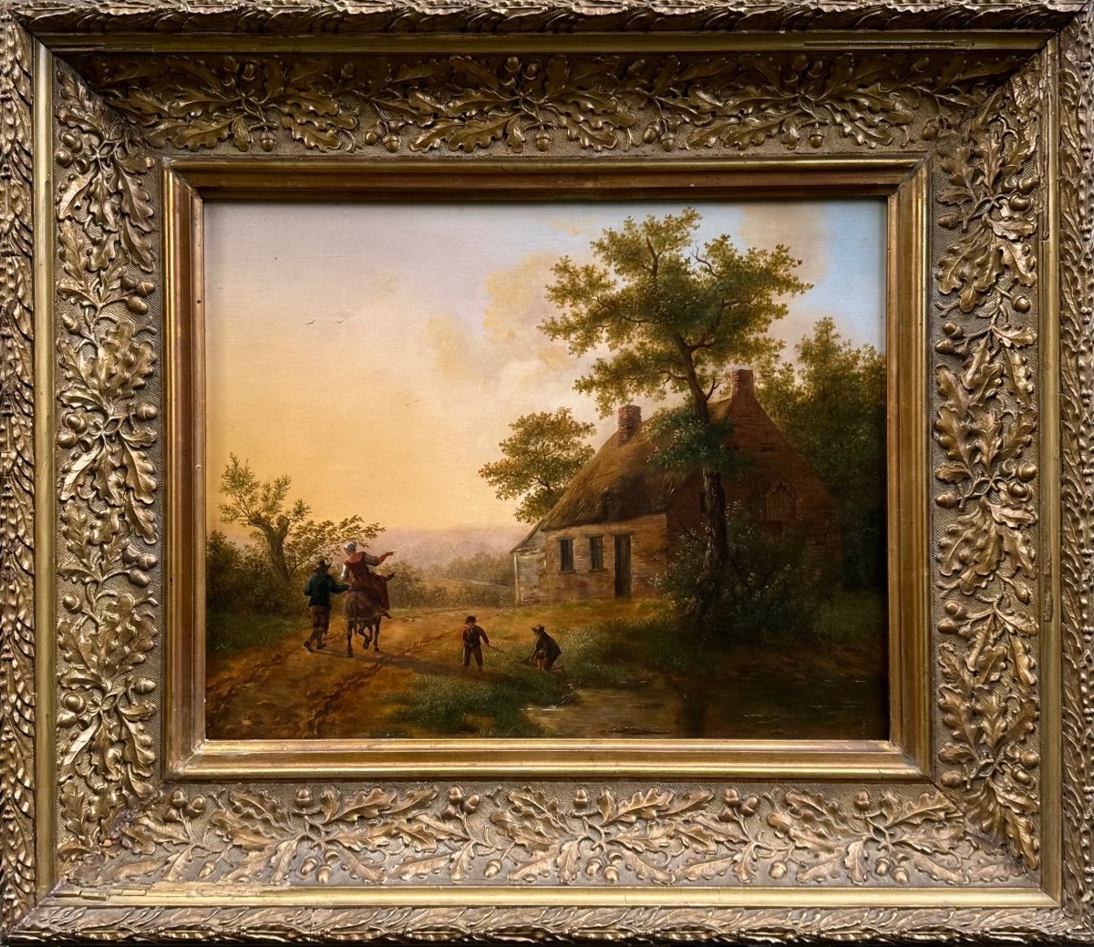 Peinture De Paysage Romantique Par Un Maître Hollandais (18/19e Siècle)-photo-3
