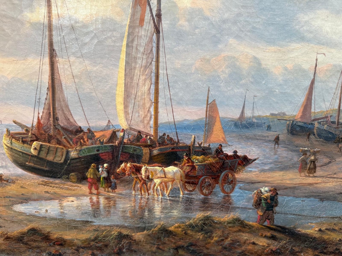 George Willem Opdenhoff (1807-1873) Sunset On The Coast-photo-1
