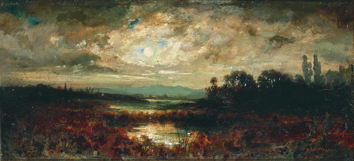 Robert Schleich (munich, 1845 - 1934) "evening Atmosphere In The Prealps"-photo-2