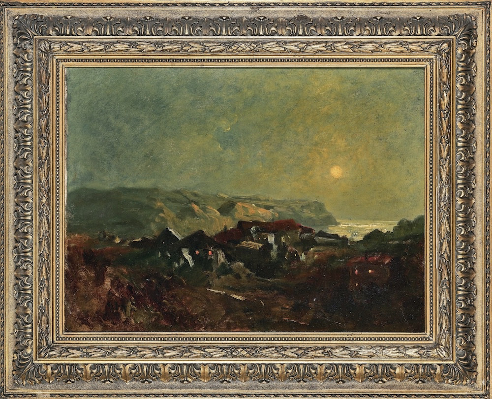 Othmar Brioschi (1854-1912) Soirée au bord de la Mer