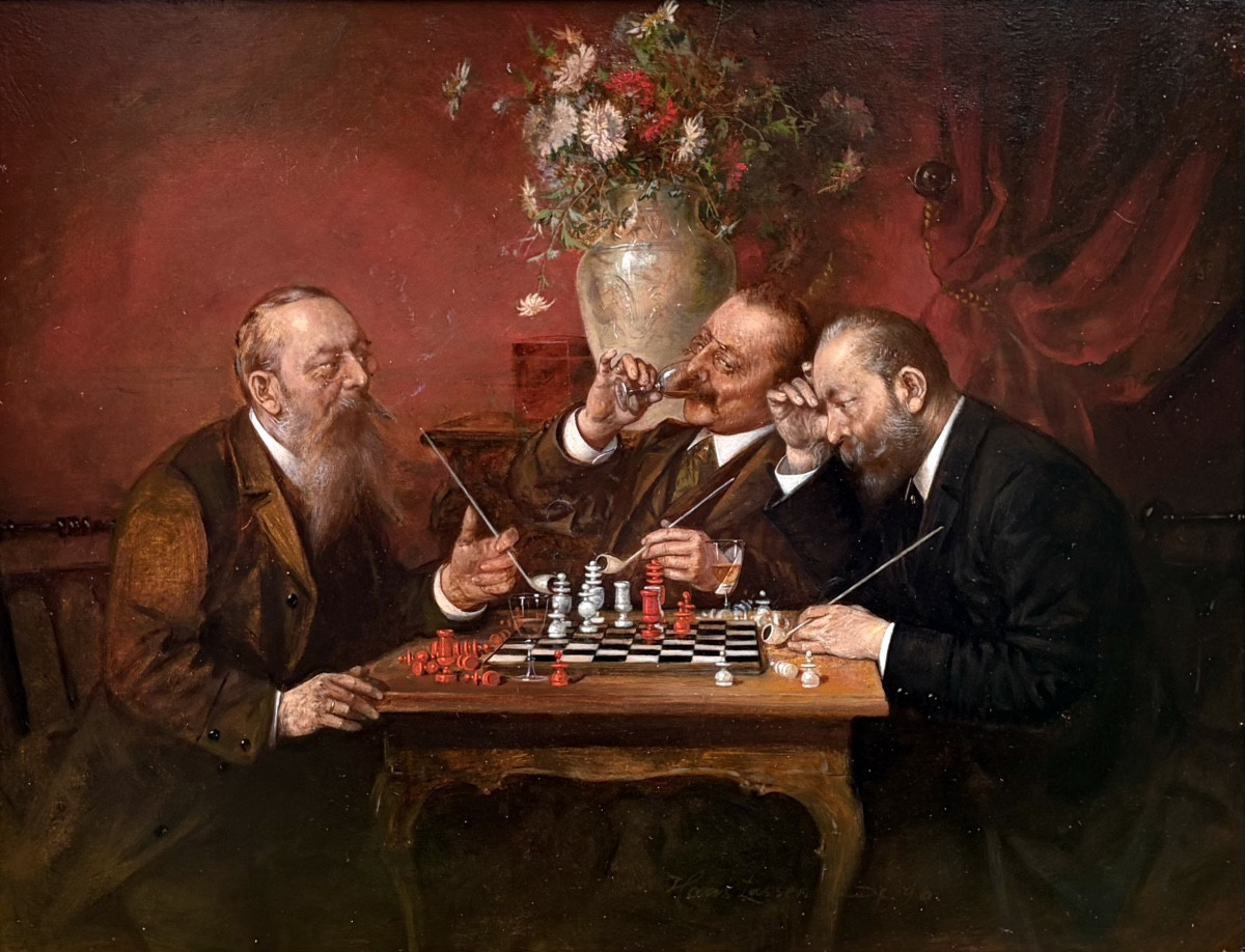 Hans August Lassen (1857-1938) Chess Game-photo-2