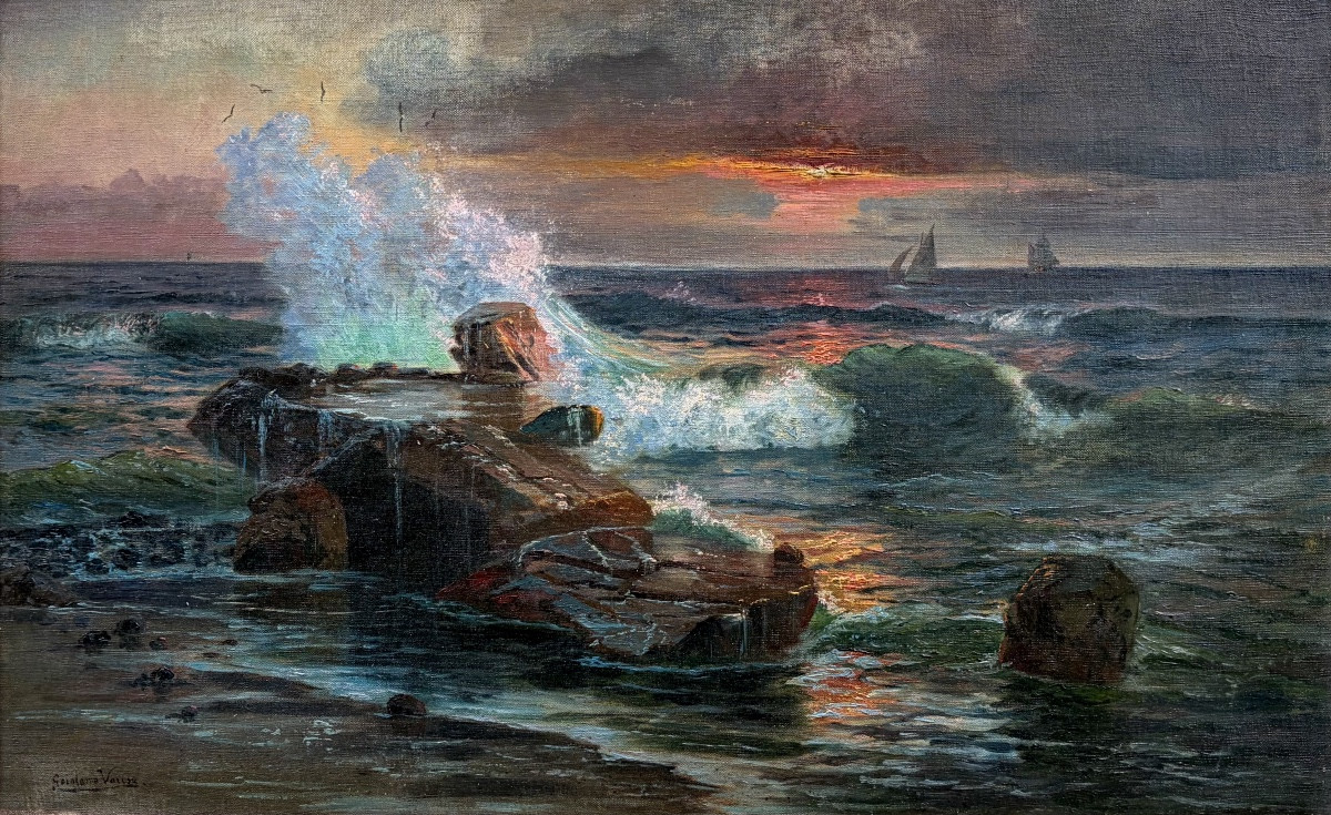 Gerolamo Varese (Italy, 1860-1935) Vagues-photo-2