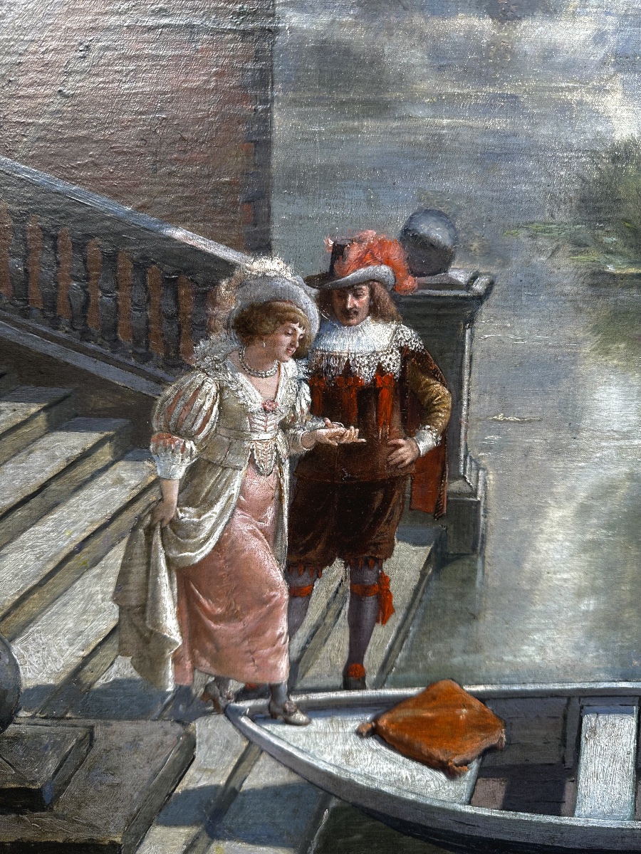 Paul Leyendecker (Paris, 1841-1891) Scène Romantique-photo-4