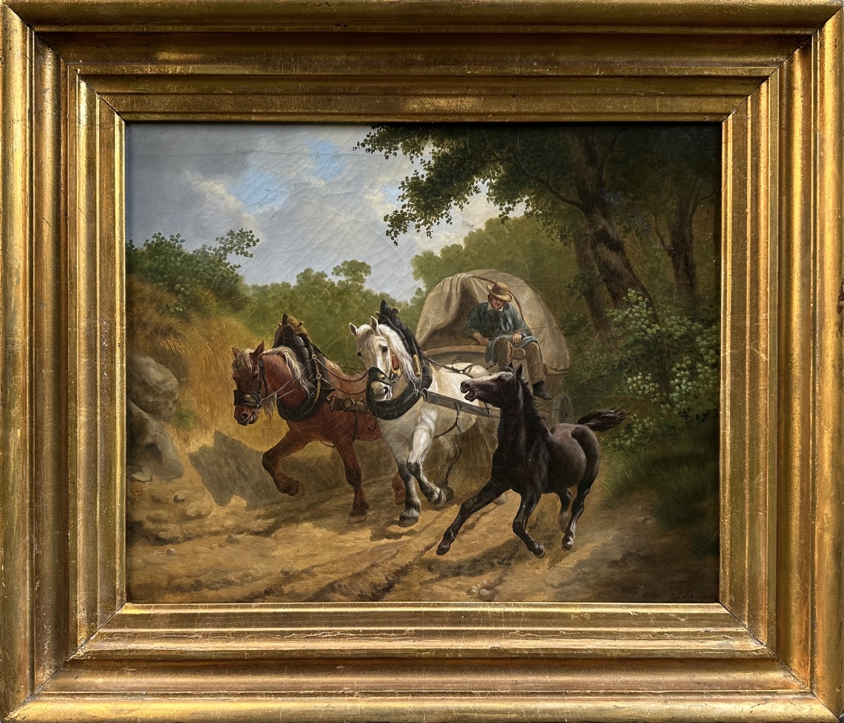 Charles-Philogène Tschaggeny (1815-1894) La Conduite du Chariot Attelé