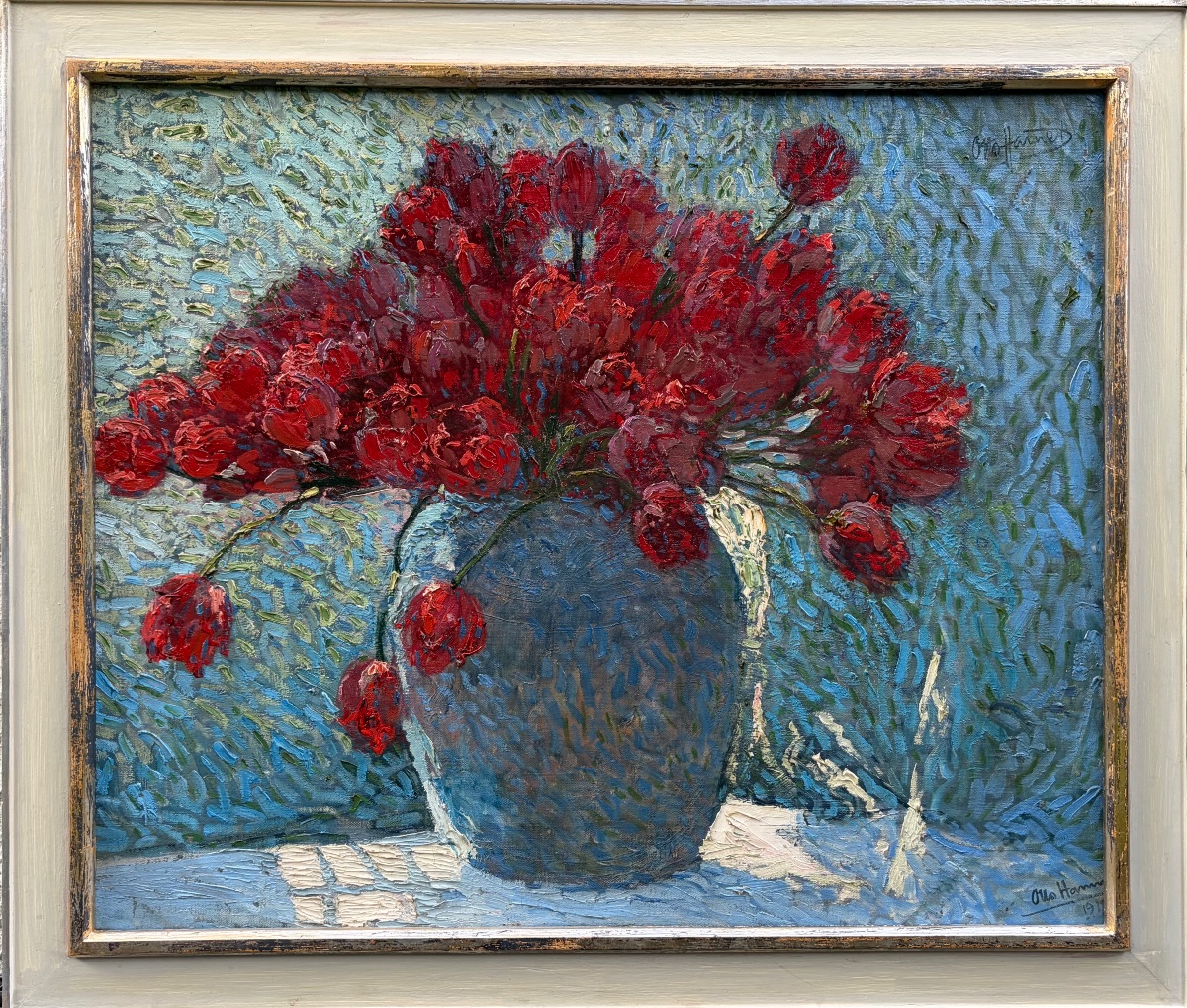 Otto Hamel 1866 - 1950 Nature morte aux fleur-photo-1