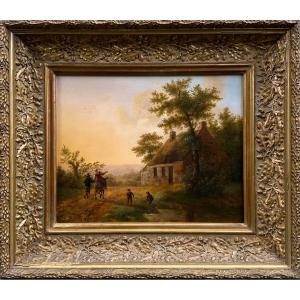 Peinture De Paysage Romantique Par Un Maître Hollandais (18/19e Siècle)