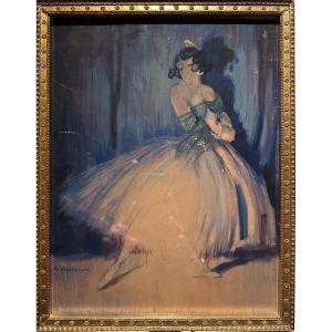 Klaus Clausmeyer (1887 - 1968) Female Portrait Of A Ballerina