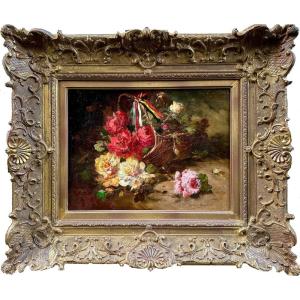 Helena Van Borselen (den Haag, 1867-1947) “still Life With Roses”