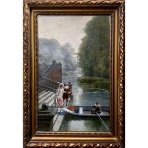 Paul Leyendecker (Paris, 1841-1891) Scène Romantique