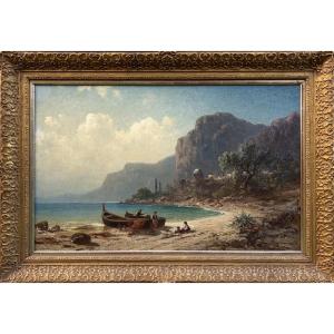 Adolf Dressler (breslau, 1833–1881) Landscape Of The Italian Coast