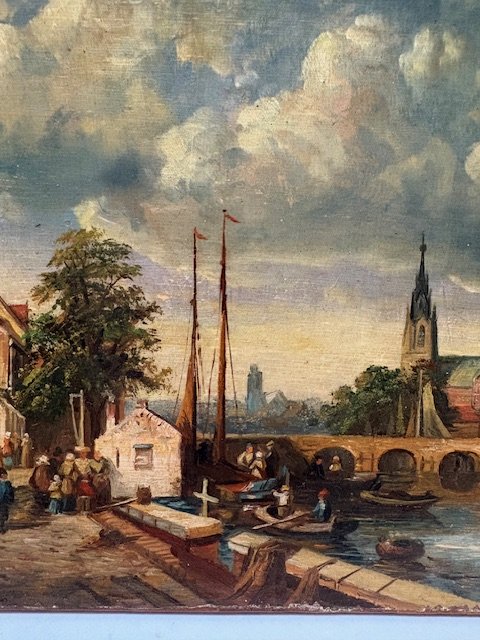 19th Century Panel Painted By Jan Antoon Verschaeren-photo-4
