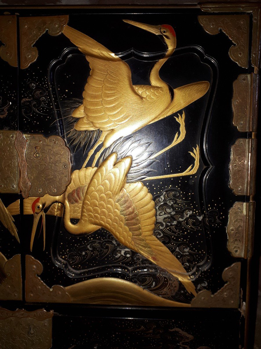 Japanese Lacquered Cabinet, Japan Edo Period-photo-5