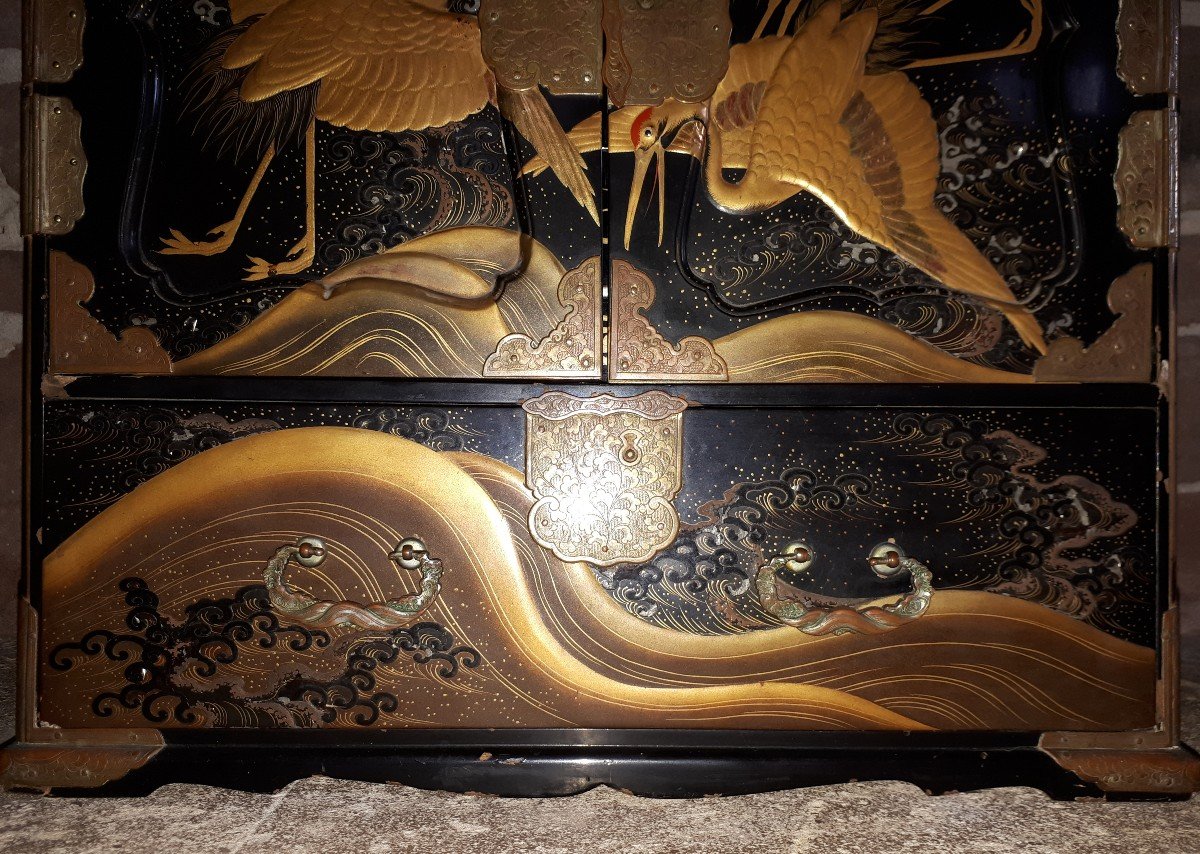 Japanese Lacquered Cabinet, Japan Edo Period-photo-6