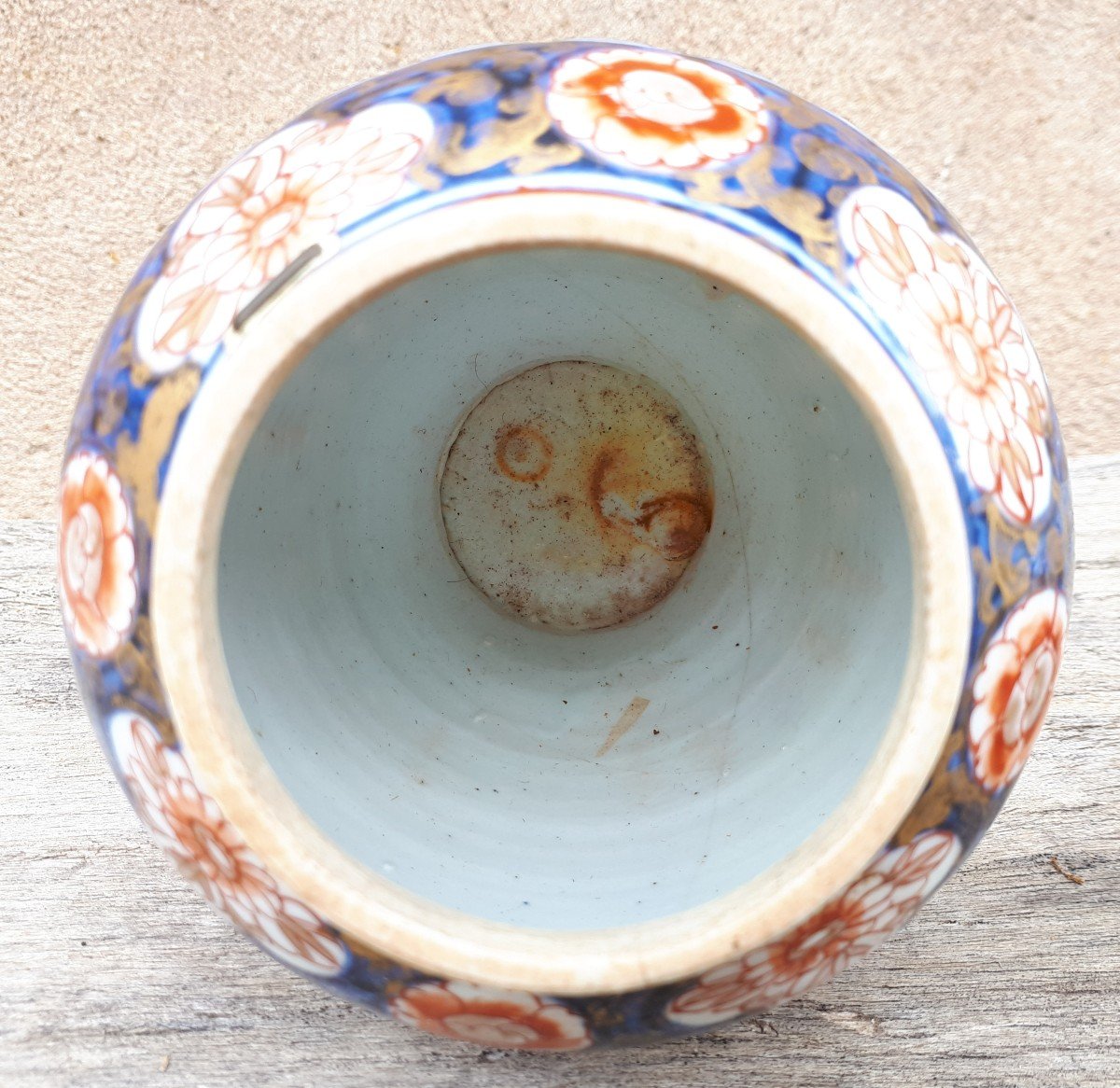 Vase Couvert Japonais En Porcelaine d'Arita à Décor Imari, Japon époque d'Edo-photo-3
