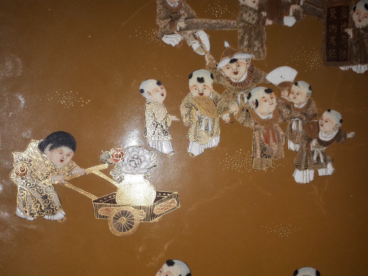 Grand Plat Japonais En Faïence De Satsuma, Japon ère Meiji-photo-4