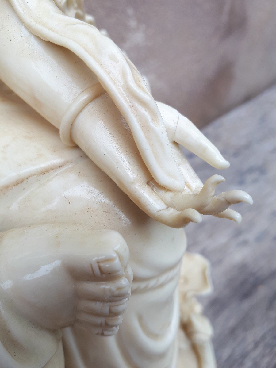 Guanyin Blanc De Chine Statue, Republic Period-photo-5