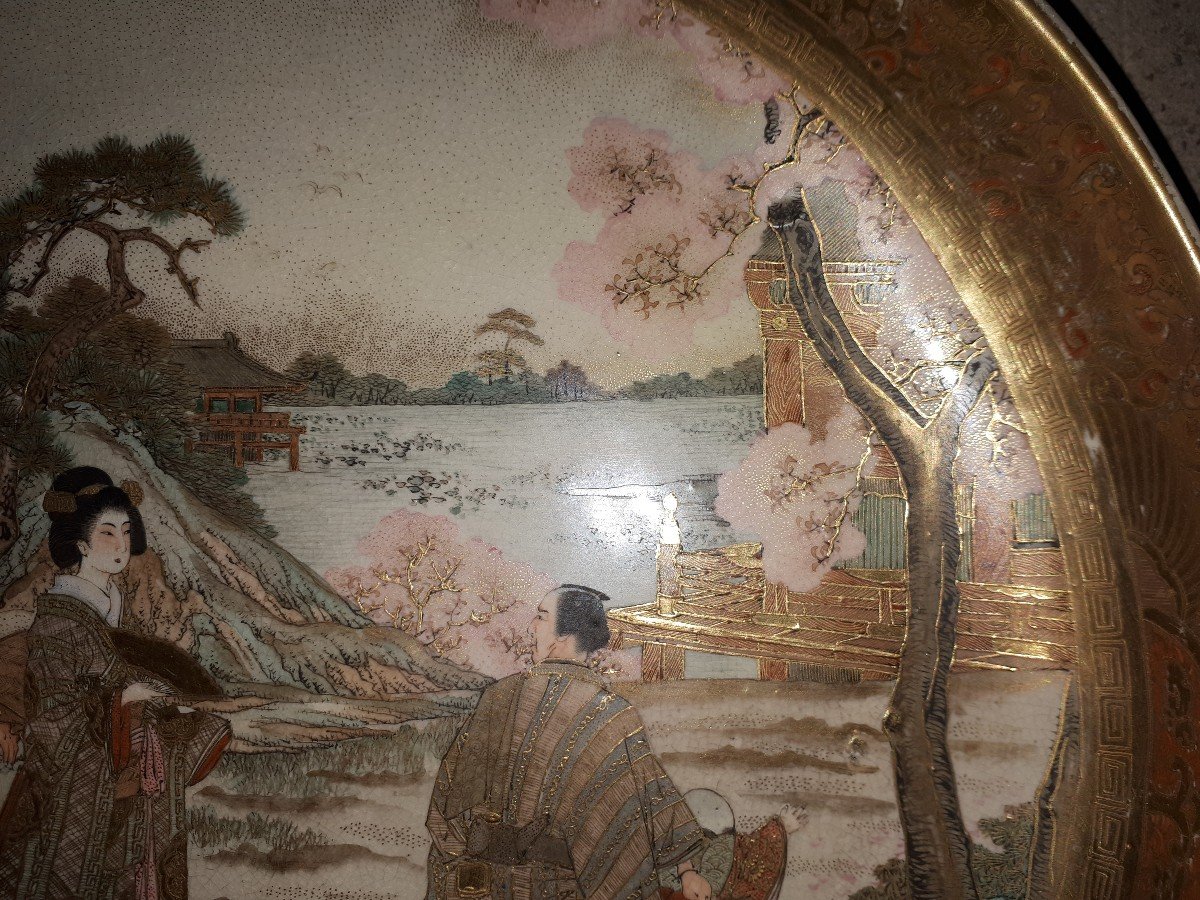 Plat Japonais En Faïence De Satsuma, Japon ère Meiji-photo-5