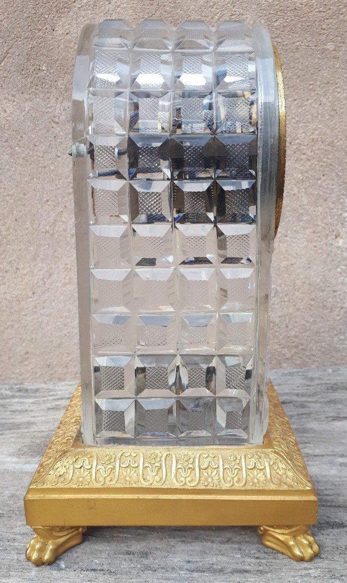 Pendule En Cristal Et Bronze Doré, Signée Lepaute à Paris, l'Escalier De Cristal-photo-1