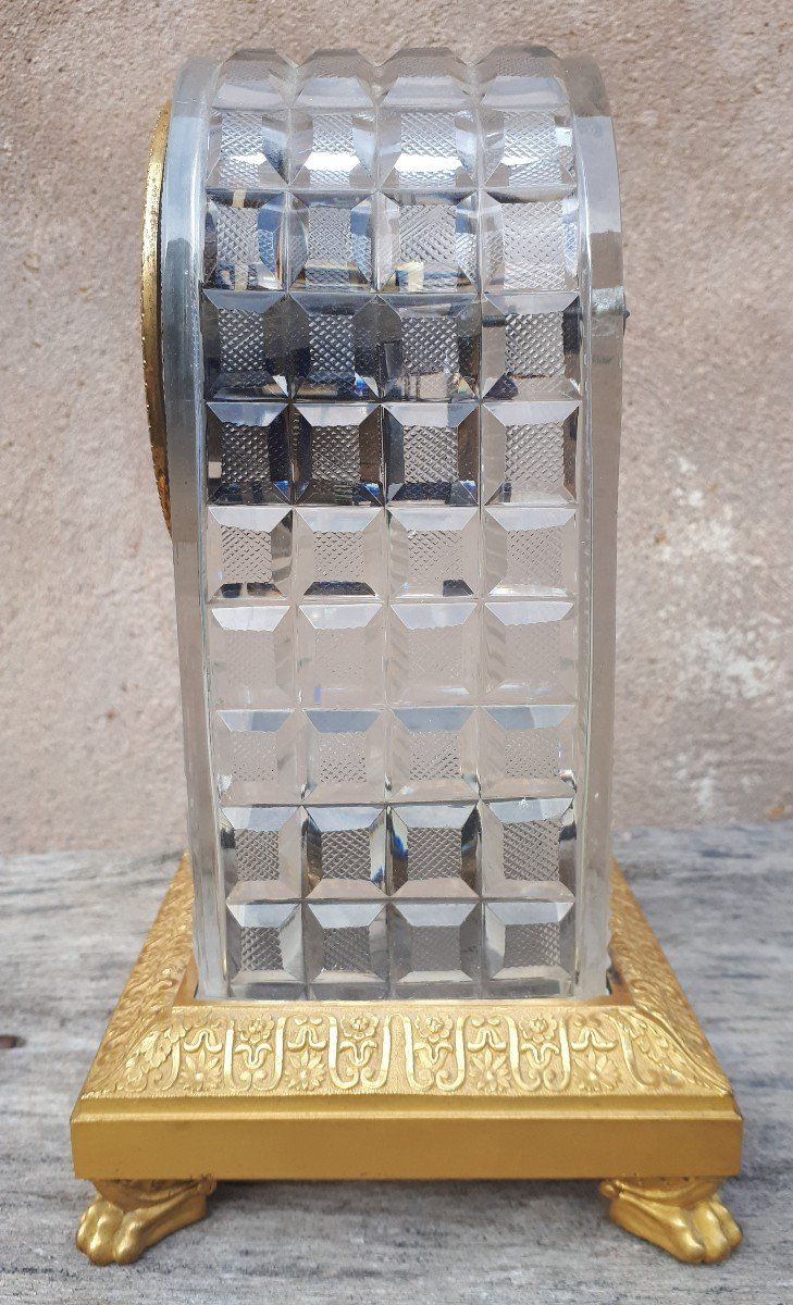 Pendulum In Crystal And Gilt Bronze, Signed Lepaute à Paris, l'Escalier De Cristal-photo-3