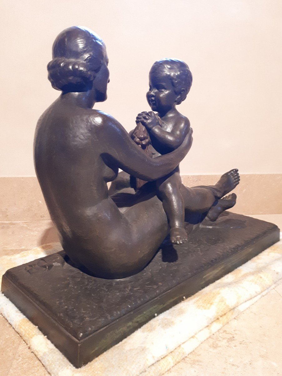 Important Art Deco Bronze Sculpture, By Lucien Gibert-photo-2