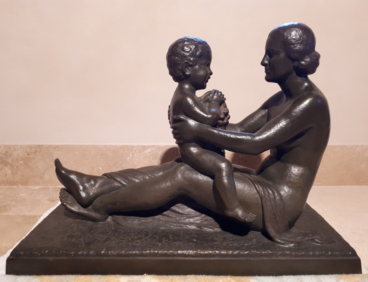 Important Art Deco Bronze Sculpture, By Lucien Gibert-photo-1