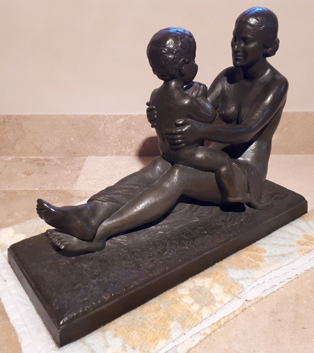 Important Art Deco Bronze Sculpture, By Lucien Gibert-photo-2