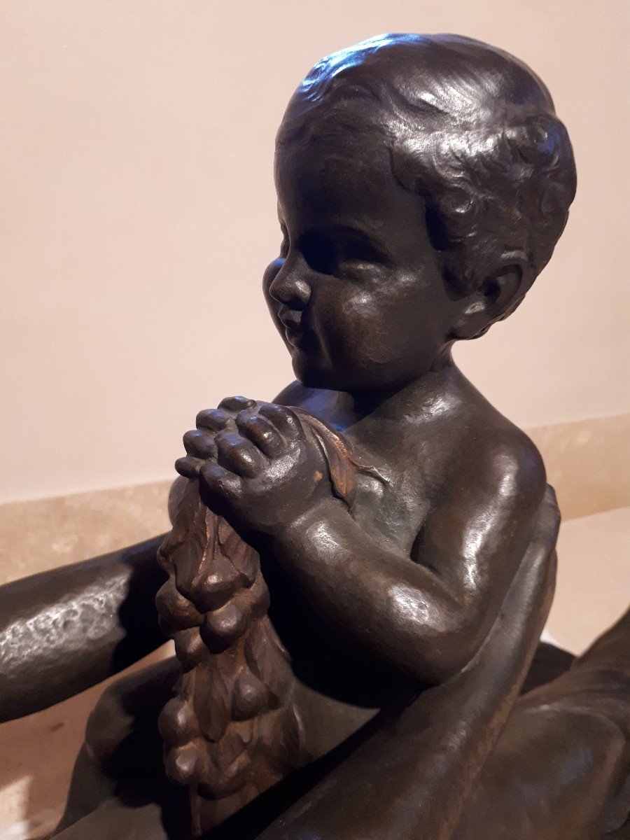 Important Art Deco Bronze Sculpture, By Lucien Gibert-photo-5