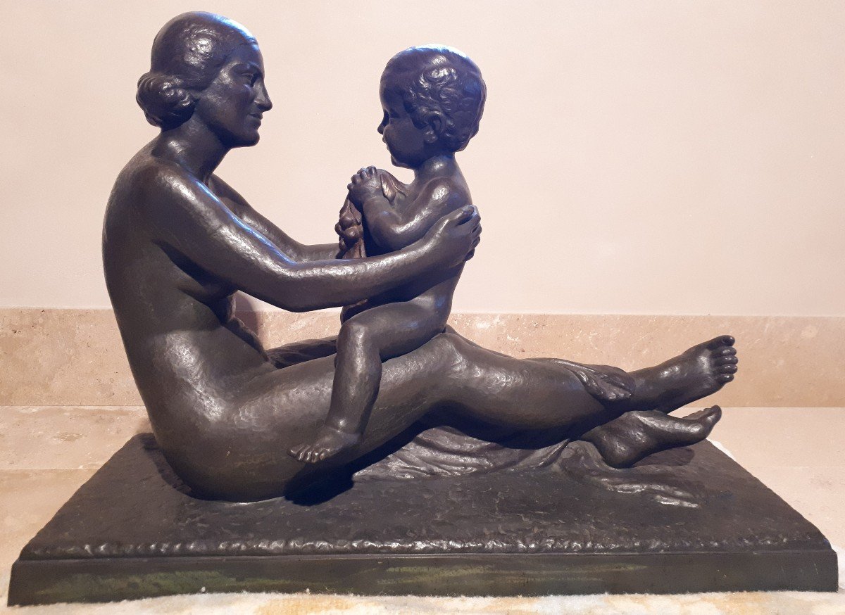 Important Art Deco Bronze Sculpture, By Lucien Gibert