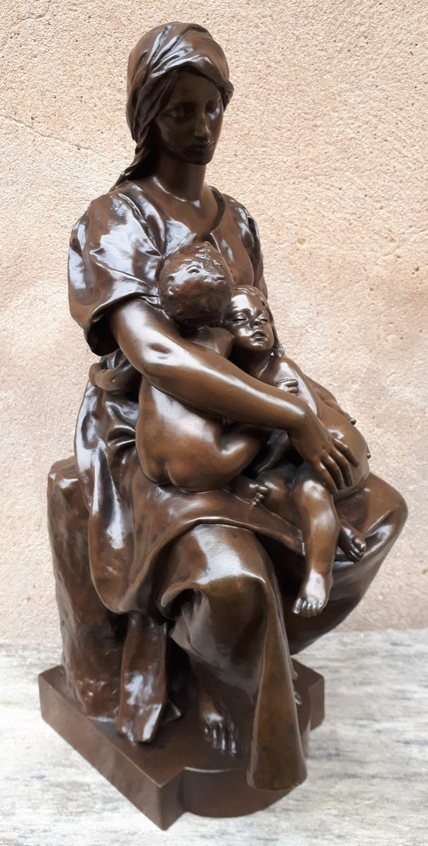 Bronze Sculpture Of A Breastfeeding Mother, By Paul Dubois-photo-4