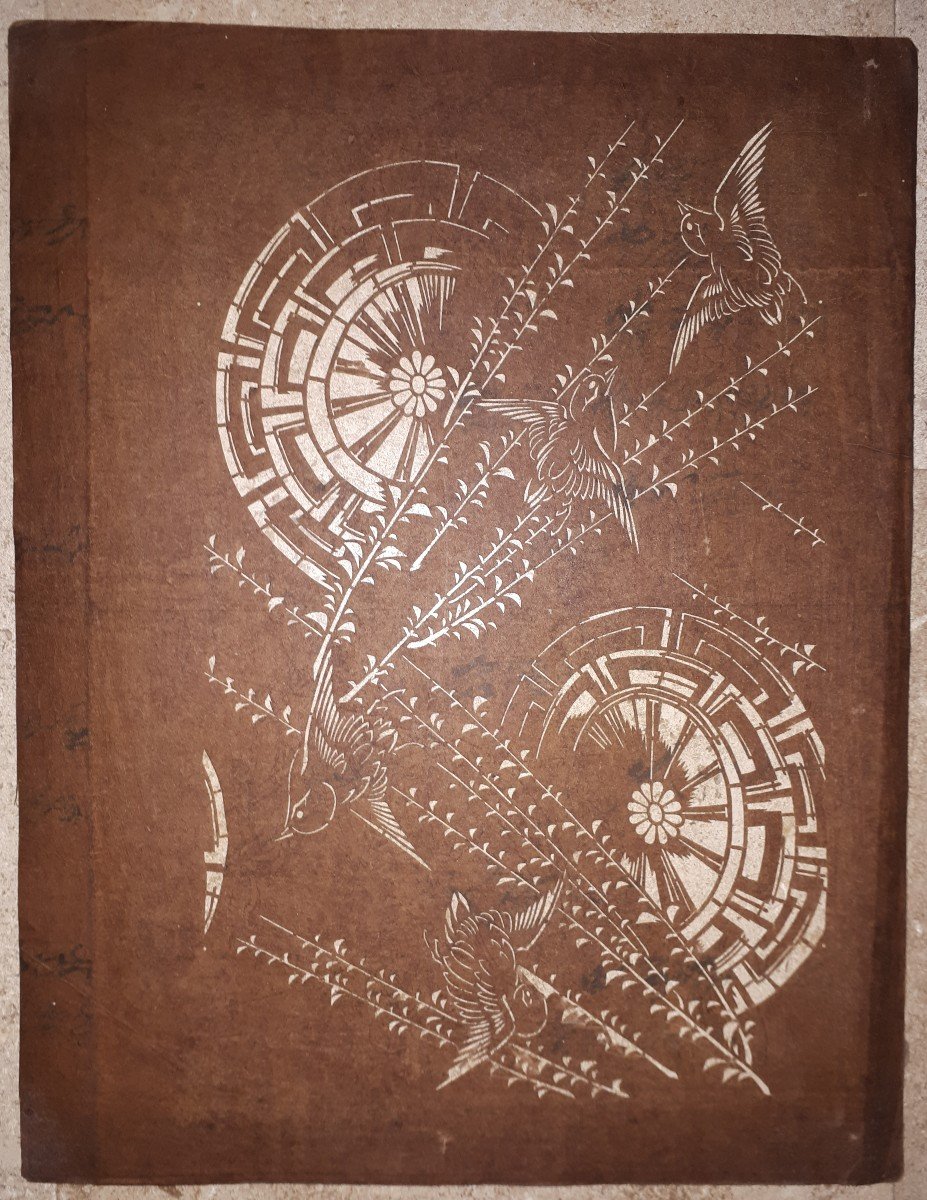 Katagami (japanese Stencil), Meiji Era Japan-photo-2