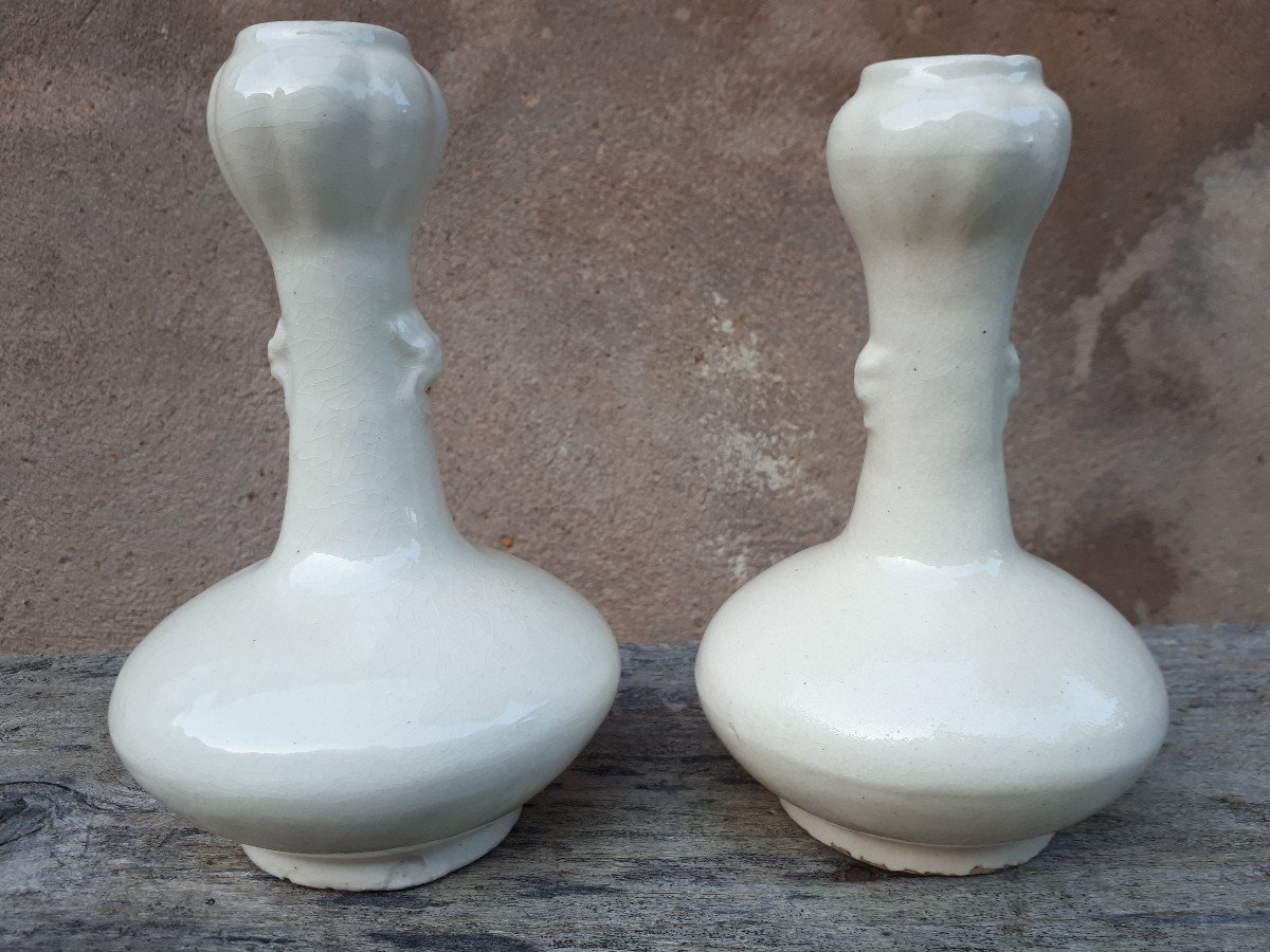Paire De Vases Monochromes Chinois, Chine Dynastie Ming