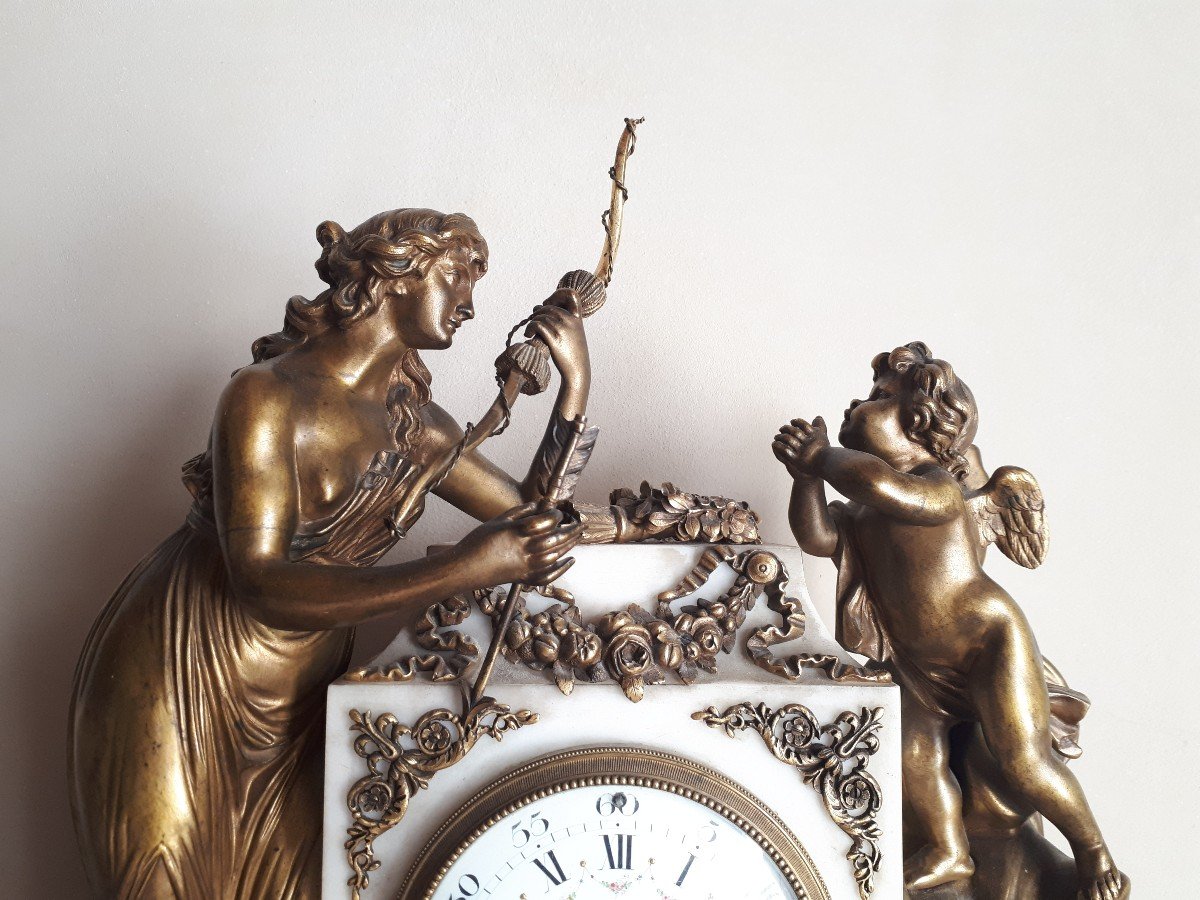 Pendule - Horloge De François Linke En Marbre Et Bronze Doré-photo-2