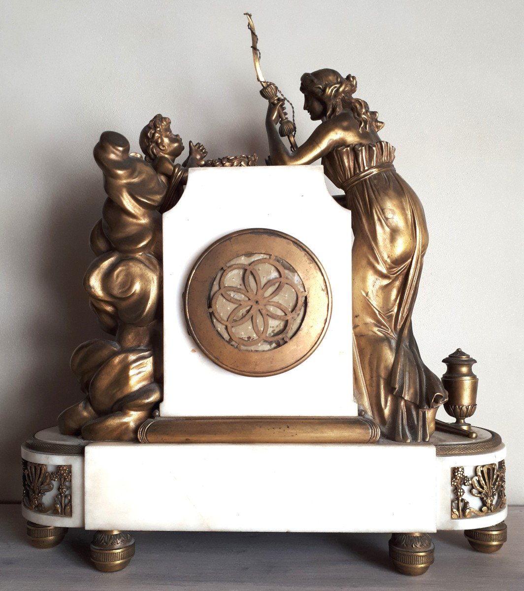 Pendule - Horloge De François Linke En Marbre Et Bronze Doré-photo-5