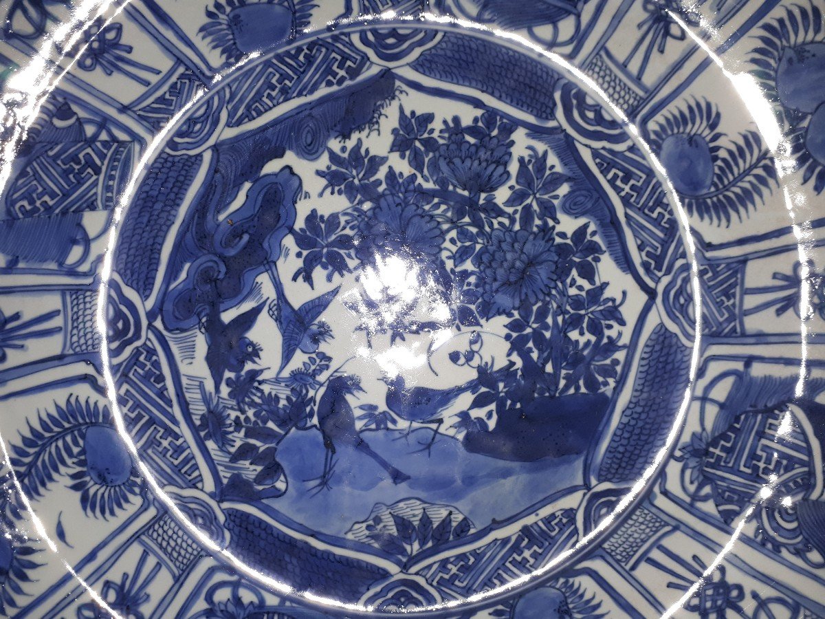 Important Chinese Blue And White Dish, China Wanli Period-photo-3