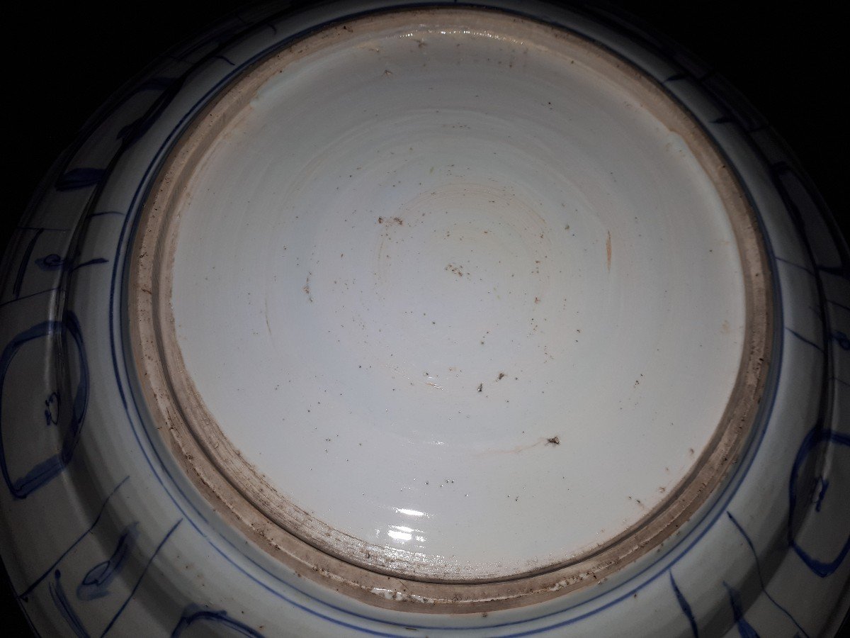 Important Chinese Blue And White Dish, China Wanli Period-photo-8