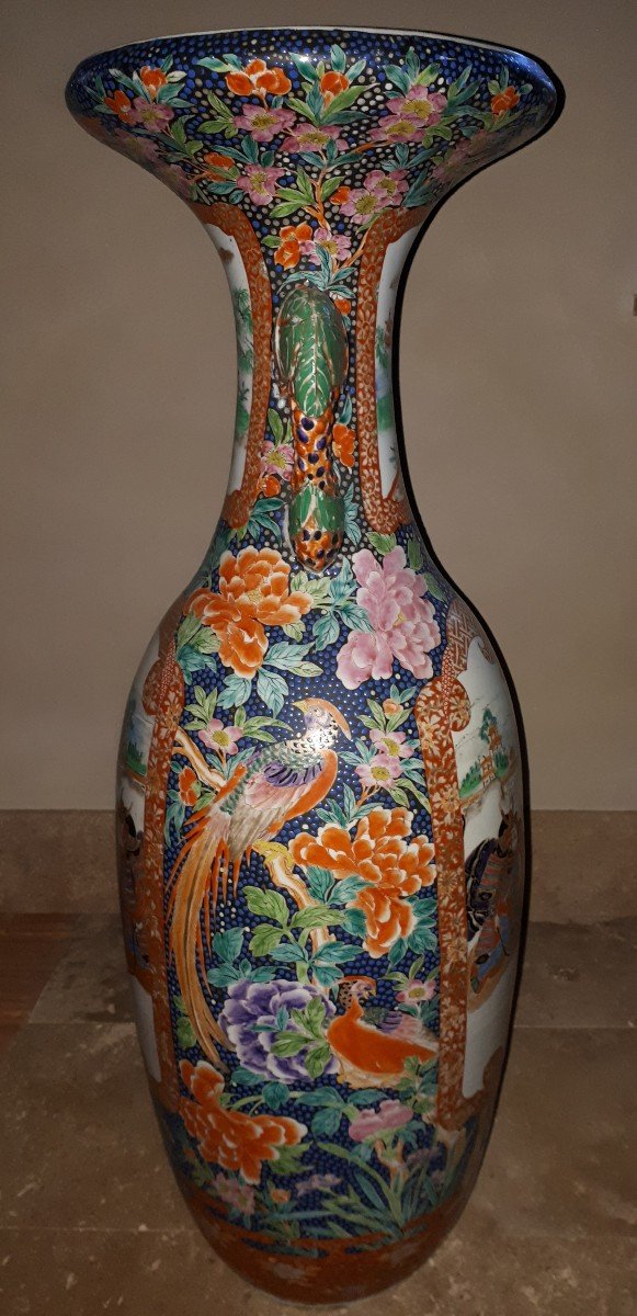 Important Vase Japonais En Porcelaine d'Arita à Décor Imari De Samouraï, Japon XIXe-photo-3